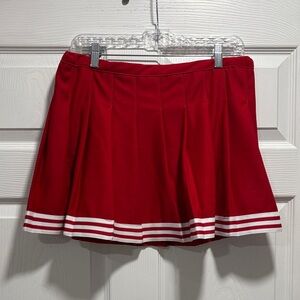 Red Pleated Women's Skirt